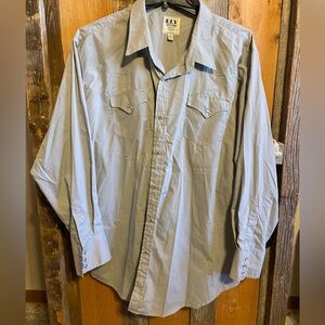 Ely Cattleman Light Blue Casual Button Down Shirt